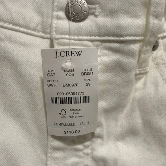 J. Crew Women’s Wide Leg Crop White Jeans Size 29 Flawed NWT - Picture 8 of 9